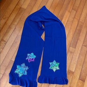 NEW Quacker Factory Knit Long Oblong Royal Blue Scarf With Sequins. $18.